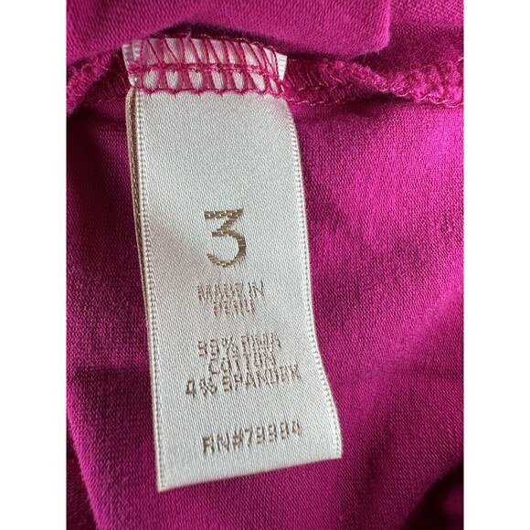 Chicos Top Womens SZ 3 Pink Ultimate Tee Modal Blend Long Sleeves - Picture 6 of 8